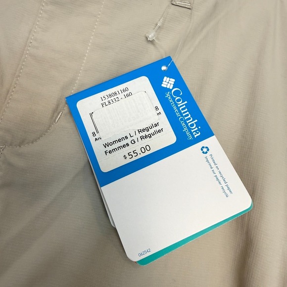 Columbia PFG Womens Convertible Pants Size Large Beige Straight Leg Lightweight - Picture 3 of 9